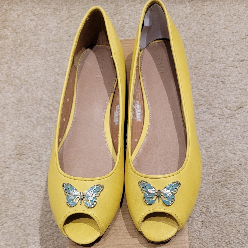 Women's Fossil Leather Butterfly Open Toe Size 9